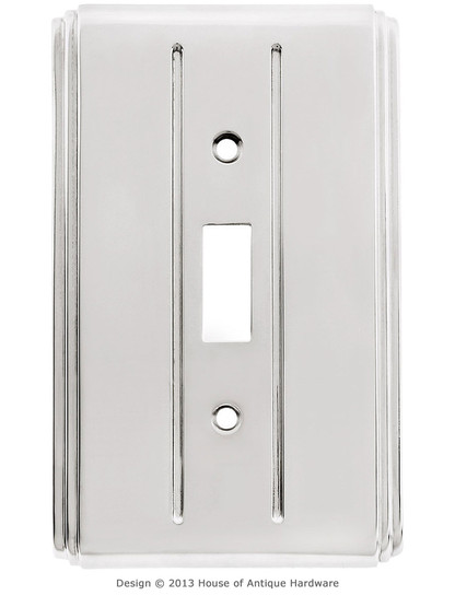 Streamline Toggle Switch Plate - Single Gang in Polished Nickel.